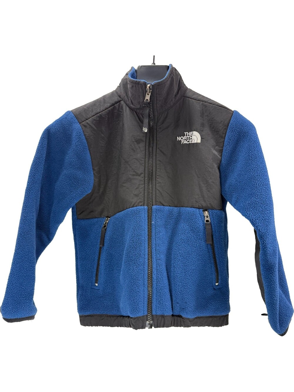 The North Face Polartec Fleece Jacket Youth Boys Small Blue Black Full Zip